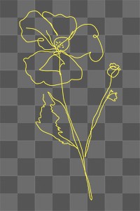 Flower png hand drawn clipart in yellow