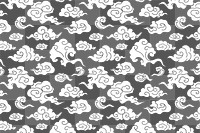 Cloud png pattern background wallpaper, white traditional sticker illustration