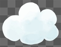 PNG watercolor cloud clip art, cute hand drawn illustration