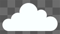 Paper cloud png flat sticker collage, transparent clipart