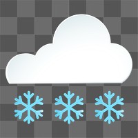 Cloud png snowflake sticker collage, 3d transparent clipart