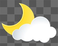 Moon png cloud sticker collage, 3d transparent clipart