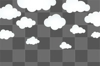 Clouds png, transparent background, 3d collage sticker