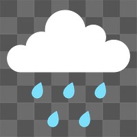 Rain png flat sticker collage, transparent clipart