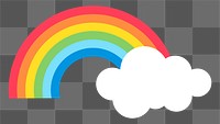 Rainbow png flat sticker collage, transparent clipart