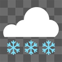 Snowflake png flat cloud sticker collage, cute weather transparent clipart