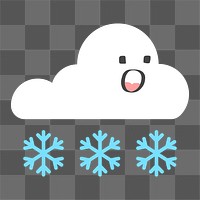 Snowflake png flat cloud sticker collage, transparent clipart