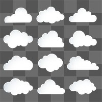 Weather png sticker collage, 3d cute transparent flat clipart collection