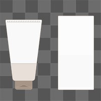 Skincare tube png outline sticker, beauty product packaging illustration