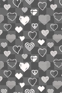 Heart pattern PNG transparent background, cute white design