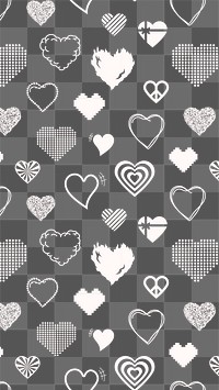 Heart pattern PNG transparent background, cute white design