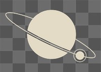 Galaxy saturn png sticker, aesthetic planet art, beige gradient graphic