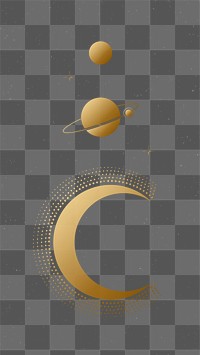 Celestial png background, gold aesthetic space illustration transparent design