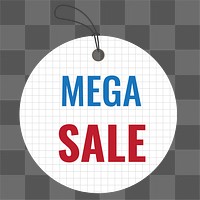 Mega sale png badge sticker, shopping clipart transparent