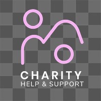 Charity logo png, non-profit branding design, help & support text