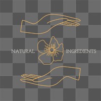 Aesthetic flower logo png sticker, minimal line art design