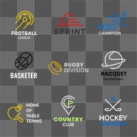 Sports business logo png transparent, colorful modern design collection