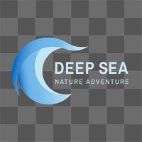 Sea wave png logo, travel business, animated graphic in transparent design