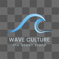 Ocean wave png logo, water business, animated graphic in transparent design