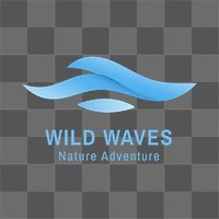 Wave png business logo, blue water animated graphic