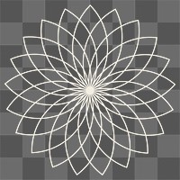 Mandala flower shape png sticker, off white collage element, transparent background
