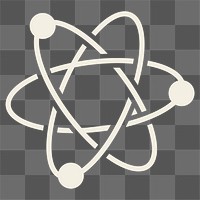 Radioactive atom png sticker, off white collage element, transparent background