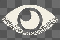 Eye png sticker, off white spiritual collage element, transparent background