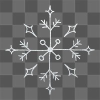 Snowflake doodle png, Christmas sticker, hand drawn illustration