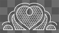 Lace heart png clipart, white vintage design