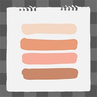 Makeup swatches png sticker, cute beauty illustration