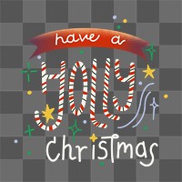 Cute Christmas png sticker typography, festive candy cane design