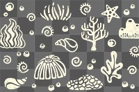 Coral pattern png transparent background, sea wildlife design