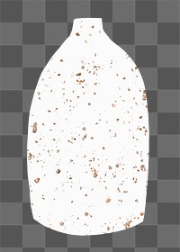 Terrazzo texture png vase clipart, white abstract pottery on transparent background