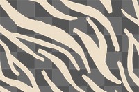 Zebra pattern png transparent background, cream paint style seamless design 