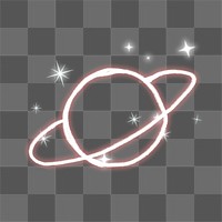 Saturn doodle png sticker, beautiful galaxy design on transparent background