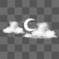 Crescent moon png sticker, beautiful night sky design on transparent background