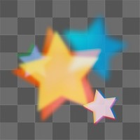 Colorful star bokeh effect png on transparent background