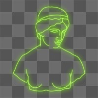 Greek Goddess png sticker, Daphne glowing neon line art drawing