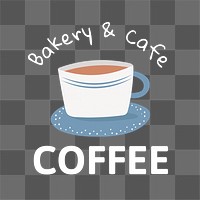 Bakery & cafe coffee, logo png transparent background