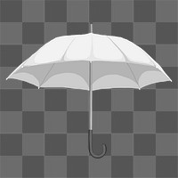 White umbrella png sticker, realistic illustration on transparent background
