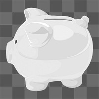 Piggy bank png clipart, savings & finance illustration on transparent background