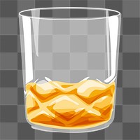 Whisky glass png sticker, drink illustration design