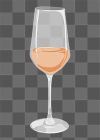 White wine glass png sticker, drink illustration design