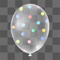 Polkadot balloon png sticker, transparent background