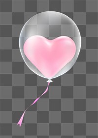 Heart balloon png sticker, transparent background