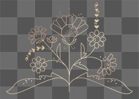 Daisies png floral sticker, geometric design element