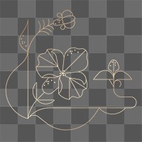 Geometric floral png sticker design, nature illustration