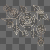 Roses line art png sticker, geometric design element