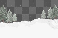 Winter border png, transparent background