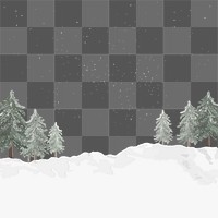 Winter border png, transparent background